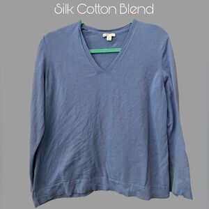 J. Jill Blue V-Neck Sweater